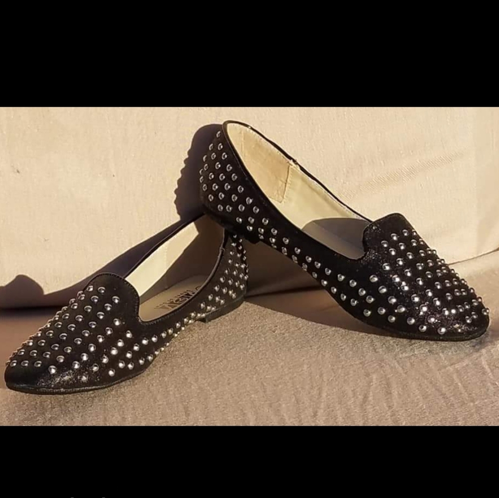 NEW Shimmery Black Flats